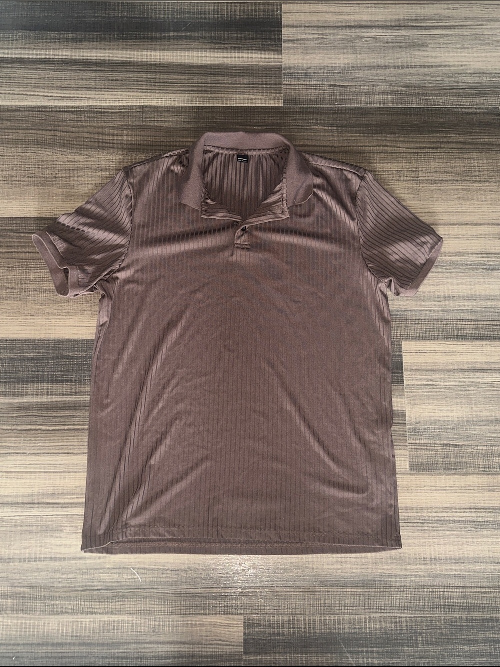 MANFINITY Men's Ribbed Brown Polo
